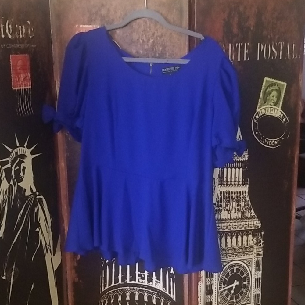 Royal Blue Peplum NWOT